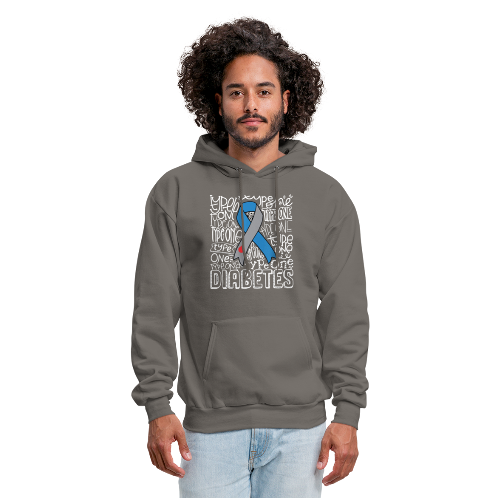 Diabetes Awareness Ribbon Unisex Softstyle Hoodie - asphalt gray