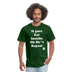 It goes Eat Insulin Oh Sh*t Repeat Parody Unisex Classic T-Shirt - forest green