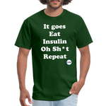 It goes Eat Insulin Oh Sh*t Repeat Parody Unisex Classic T-Shirt - forest green