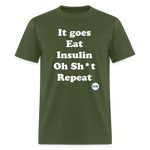 It goes Eat Insulin Oh Sh*t Repeat Parody Unisex Classic T-Shirt - military green