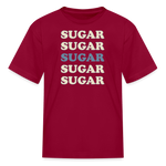 Hey Sugar Sugar Type 1 diabetes humor kids T-shirt in dark red