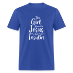 This Girl Runs On Jesus And Insulin Diabetes Awareness Unisex Classic T-Shirt - royal blue