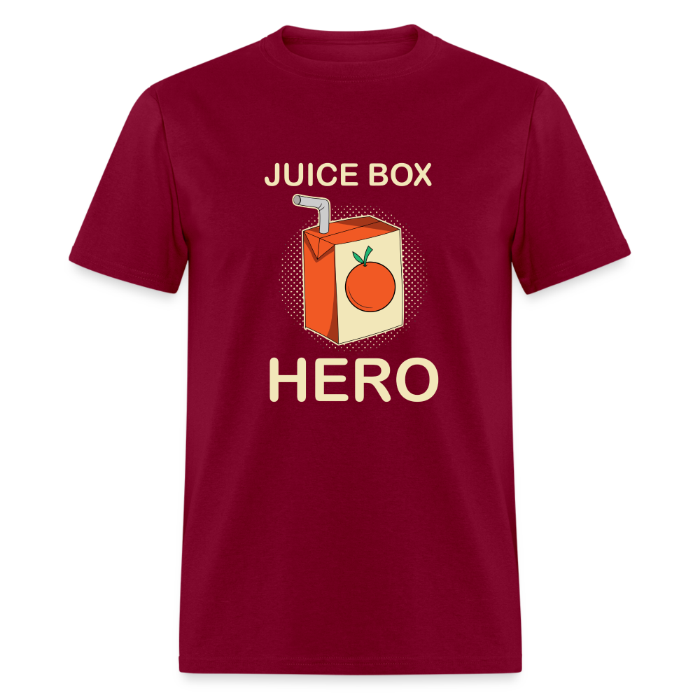 Juice Box Hero Diabetic Humor T1D Funny Unisex Softstyle Adult T-Shirt - burgundy