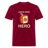 Juice Box Hero Diabetic Humor T1D Funny Unisex Softstyle Adult T-Shirt - burgundy