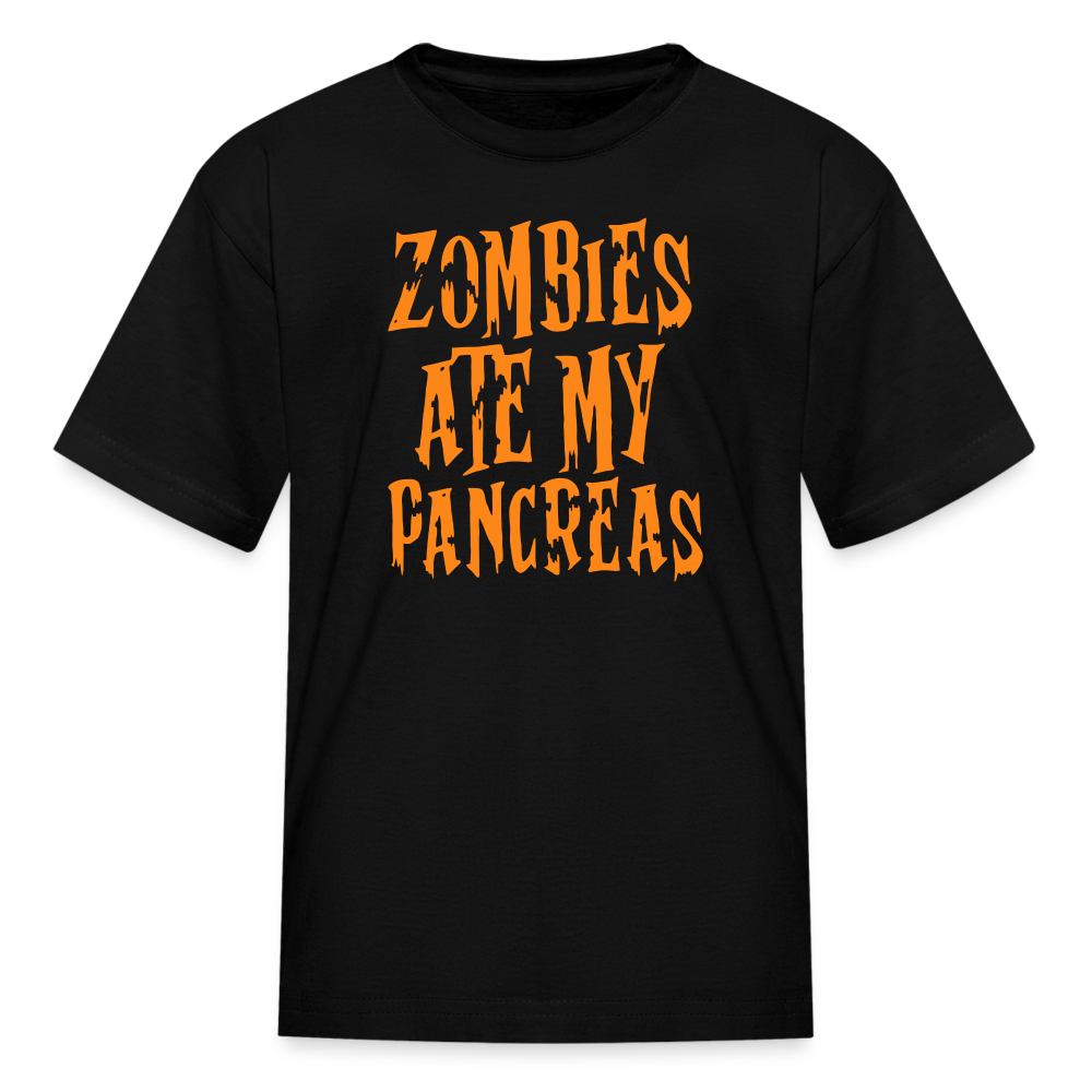 Zombies Ate My Pancreas Halloween Kids' T-Shirt - black