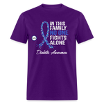 Family No One Fights Alone Diabetes Awareness Adult Unisex T-Shirt - purple