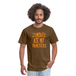 Zombies Ate My Pancreas Diabetic Humor Adult T-Shirt - brown