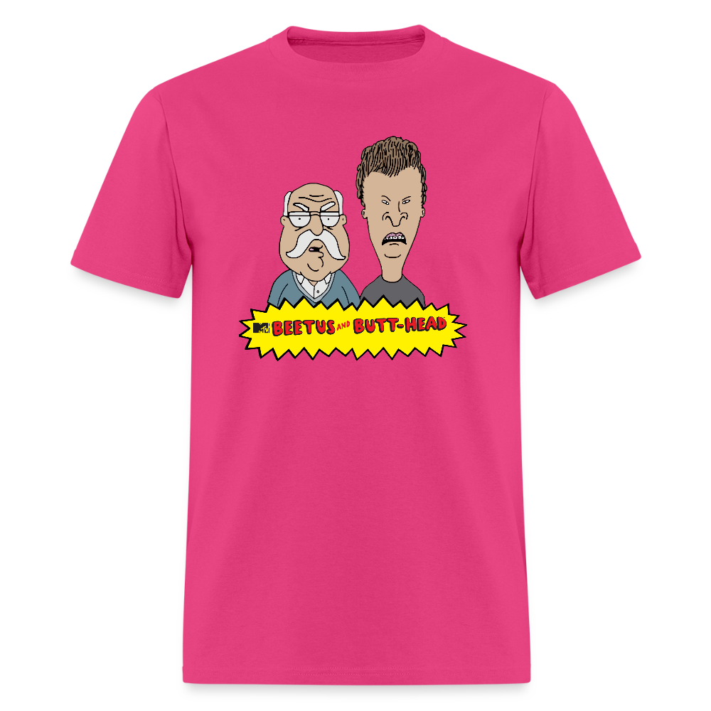 Beetus & Butthead Mashup Parody Diabetes Unisex Adult T-Shirt - fuchsia