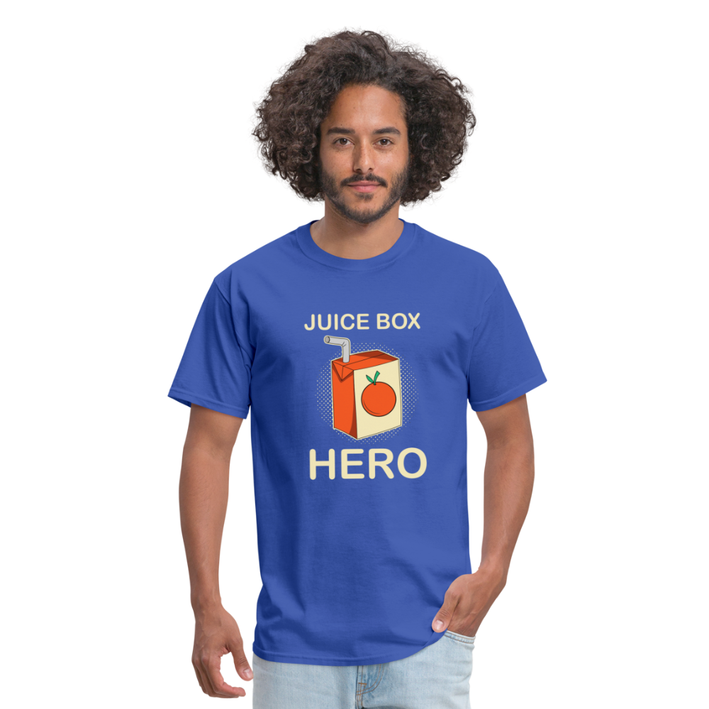 Juice Box Hero Diabetic Humor T1D Funny Unisex Softstyle Adult T-Shirt - royal blue