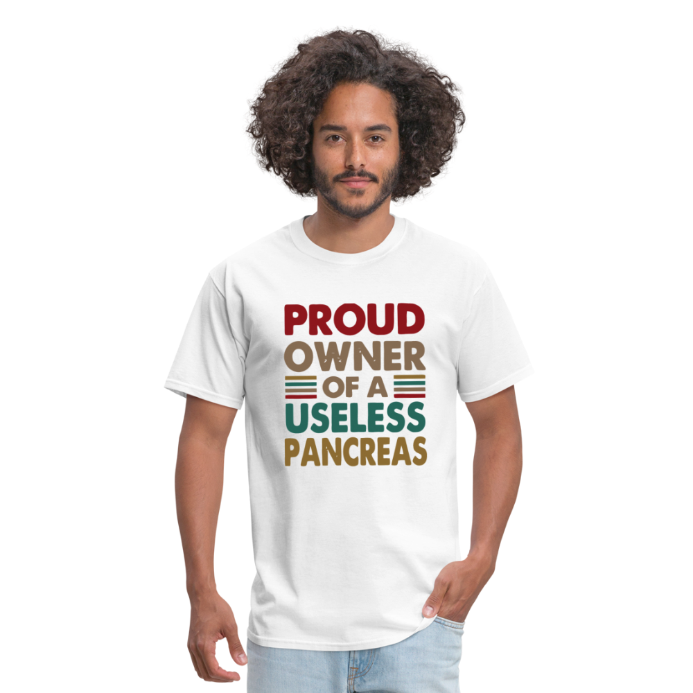 Proud Owner Of A Useless Pancreas Softstyle Unisex T-Shirt - white