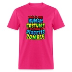 Human Costume Diabetic Zombie T-Shirt Halloween Humor : Unisex Tee Shirt - fuchsia