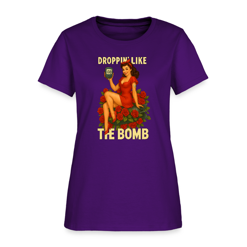 Droppin' Like The Bomb Pin-up Women's T-Shirt - purple