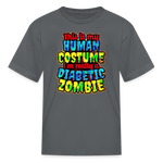 Diabetic zombie Halloween Type 1 diabetes kids T-shirt in charcoal