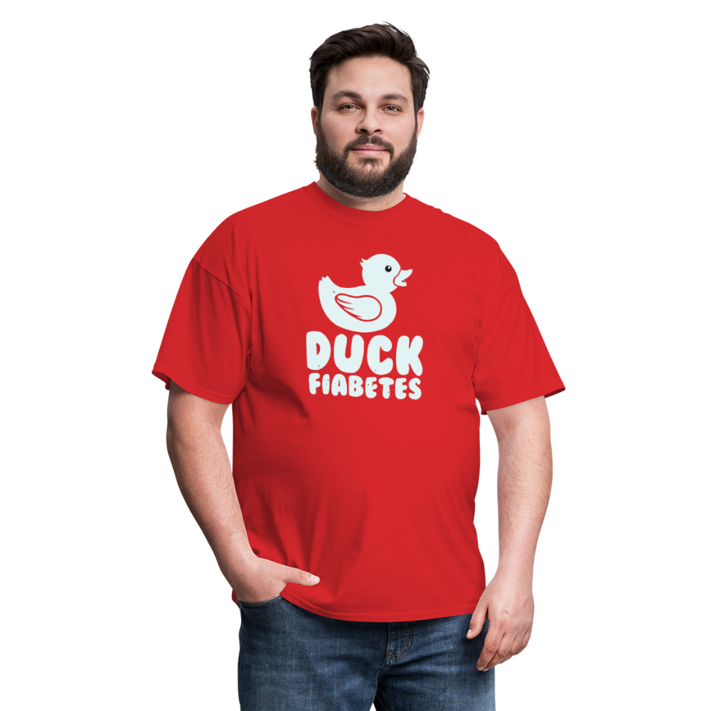 Duck Fiabetes Funny Diabetic Humor Unisex Softyle T-Shirt - red