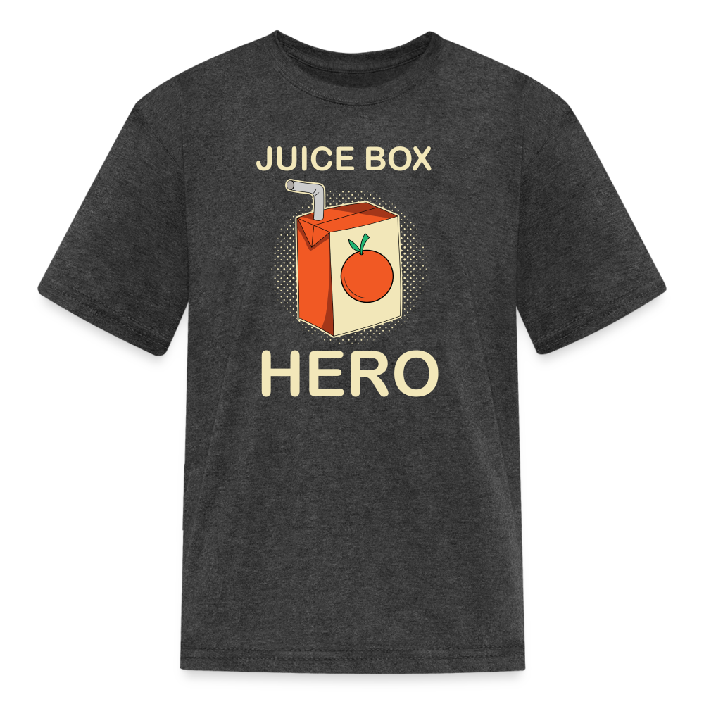 Juice Box Hero Type 1 diabetes awareness kids T-shirt in heather black