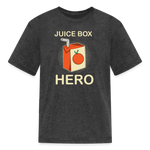 Juice Box Hero Type 1 diabetes awareness kids T-shirt in heather black