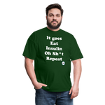 It goes Eat Insulin Oh Sh*t Repeat Parody Unisex Classic T-Shirt - forest green