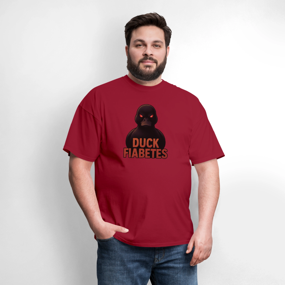 Duck Diabetes Umisex Adult  T-Shirt - dark red