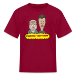 Beetus and Butthead kids diabetes humor T-shirt in dark red