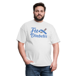 Fu*K Diabetes Blue Ribbon Diabetic Awareness Unisex T-Shirt - white
