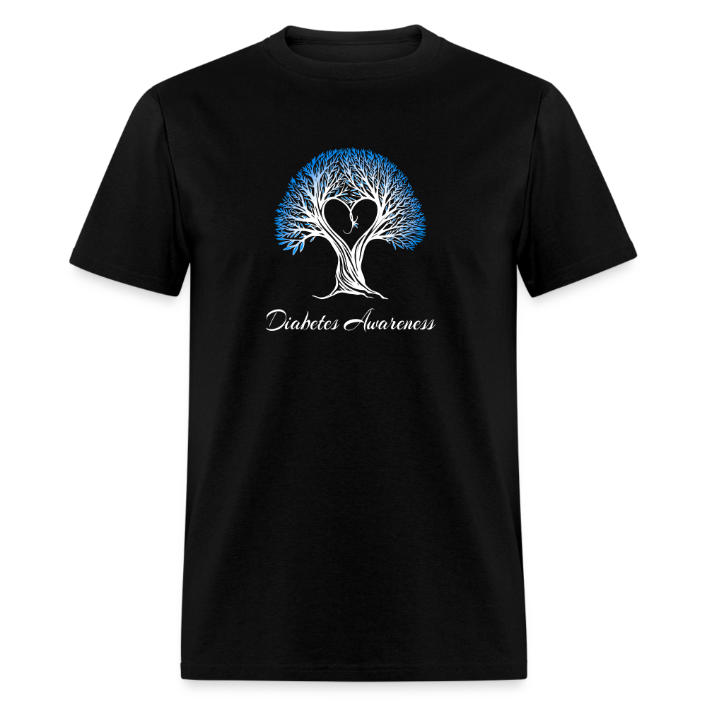 Diabetes Awareness Tree Of Love & Life Unisex T-Shirt - black