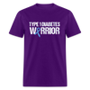 Type 1 Diabetes Warrior Blue Ribbon Pride T-Shirt - purple