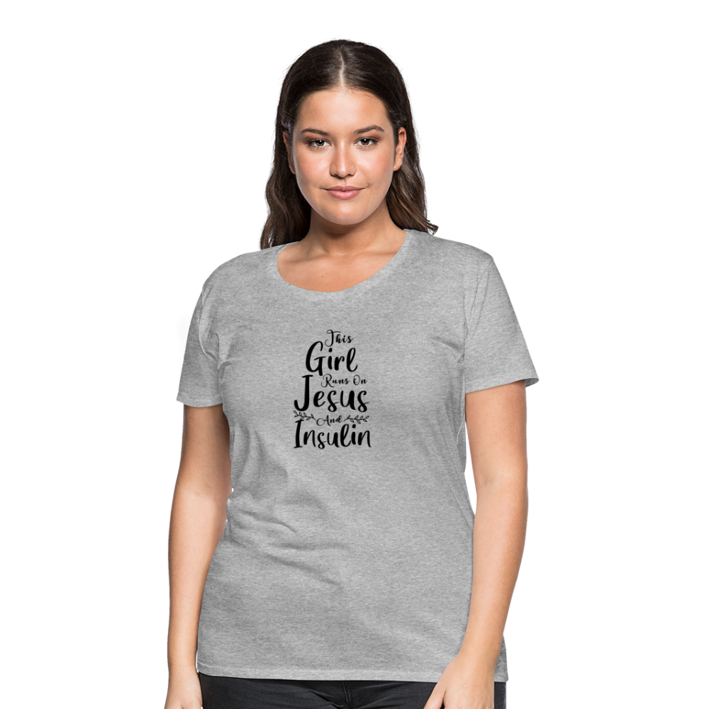 This Girl Runs On Jesus & Insulin Women’s Comfort T-Shirt - heather gray