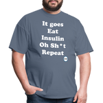 It goes Eat Insulin Oh Sh*t Repeat Parody Unisex Classic T-Shirt - denim