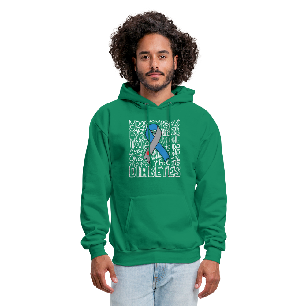 Diabetes Awareness Ribbon Unisex Softstyle Hoodie - kelly green