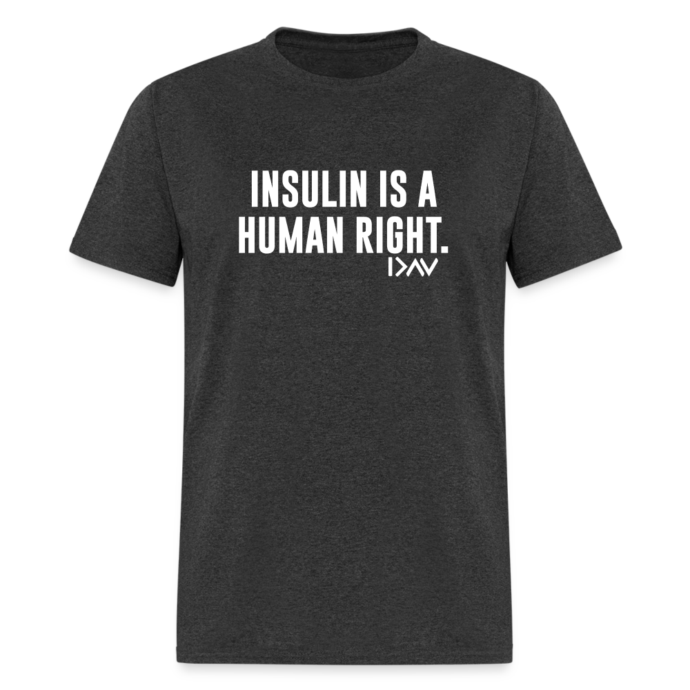 Insulin Is A Human Right Diasbetes Awarness Adult Unisex Classic T-Shirt - heather black