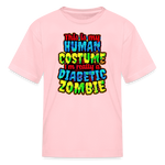 Diabetic zombie Halloween Type 1 diabetes kids T-shirt in pink