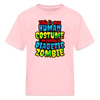 Human Costume & Diabetic Zombie Halloween Funny Kids Youth T-Shirt - pink