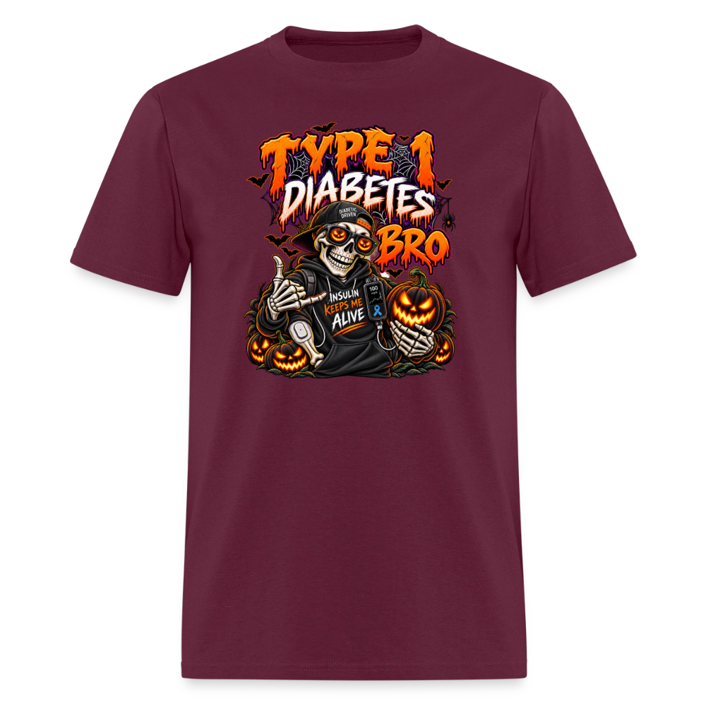 Type 1 Diabetes Bro Halloween Unisex Premium T-Shirt - burgundy