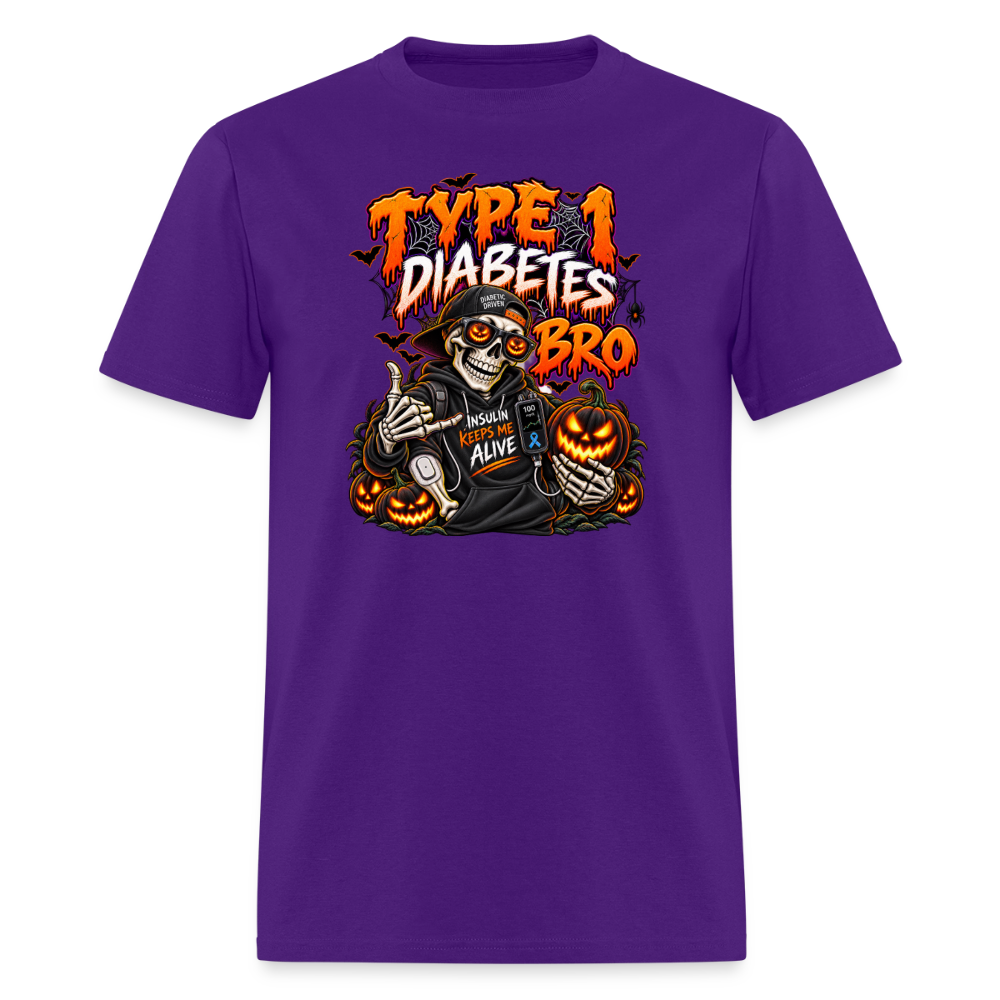 Type 1 Diabetes Bro Halloween Unisex Premium T-Shirt - purple