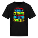 Diabetic zombie Halloween Type 1 diabetes kids T-shirt in black
