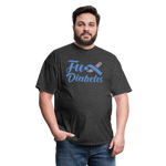 Fu*K Diabetes Blue Ribbon Diabetic Awareness Unisex T-Shirt - heather black