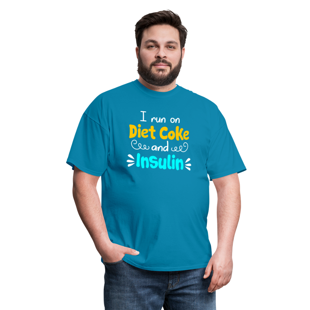 I Run On Diet Coke And Insulin Adult Funny Diabetes Awareness Unisex T-Shirt - turquoise