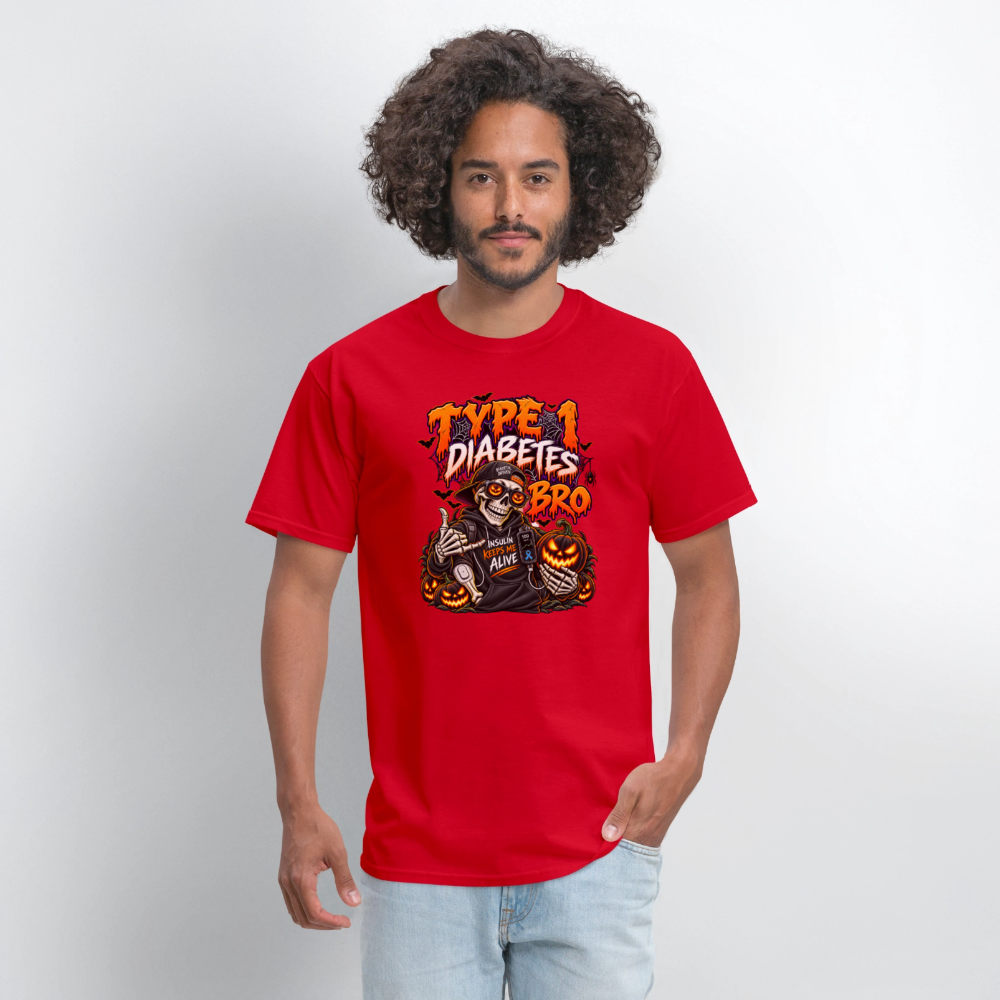Type 1 Diabetes Bro Halloween Unisex Premium T-Shirt - red