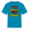 Human Costume & Diabetic Zombie Halloween Funny Kids Youth T-Shirt - turquoise