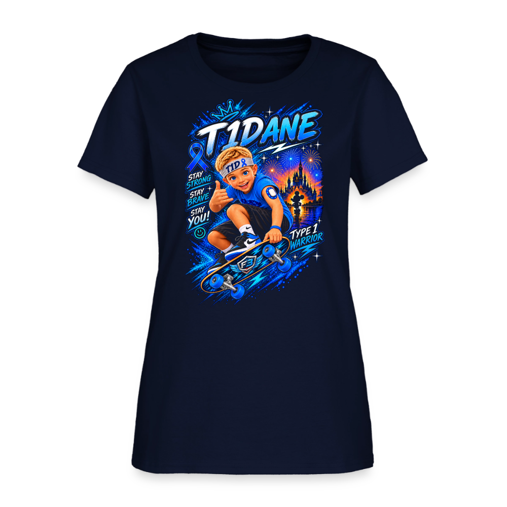 T1Dane Warrior Women's T-Shirt for Mom - navy