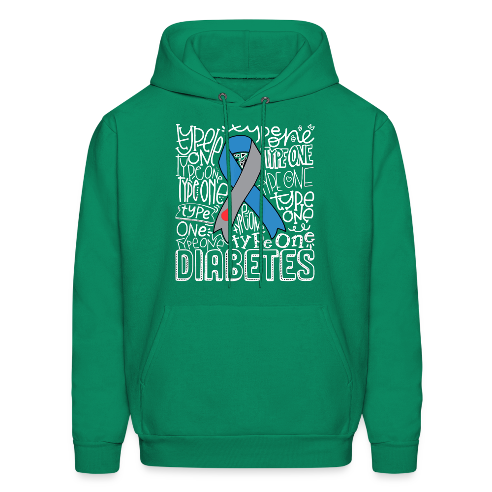 Diabetes Awareness Ribbon Unisex Softstyle Hoodie - kelly green