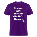 It goes Eat Insulin Oh Sh*t Repeat Parody Unisex Classic T-Shirt - purple