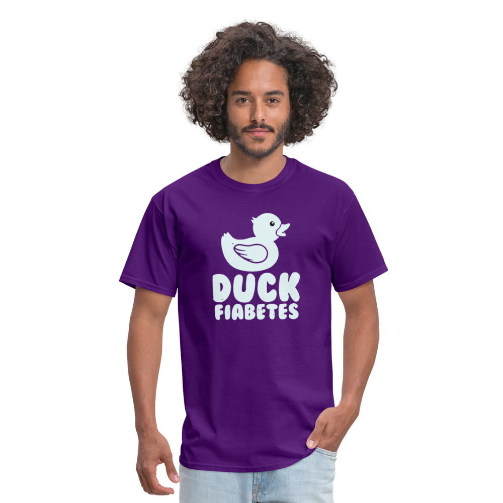 Duck Fiabetes Funny Diabetic Humor Unisex Softyle T-Shirt - purple