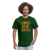 Zombies Ate My Pancreas Diabetic Humor Adult T-Shirt - forest green