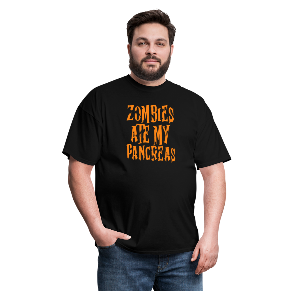 Zombies Ate My Pancreas Diabetic Humor Adult T-Shirt - black