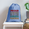 Proud Owner Of A Useless Pancreas Cotton Drawstring Bag - carolina blue