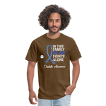 Family No One Fights Alone Diabetes Awareness Adult Unisex T-Shirt - brown
