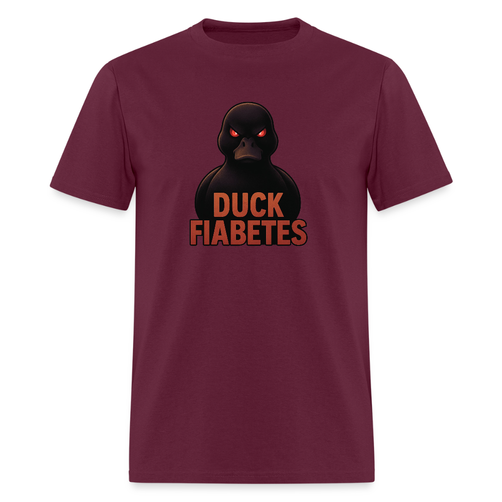 Duck Diabetes Umisex Adult  T-Shirt - burgundy