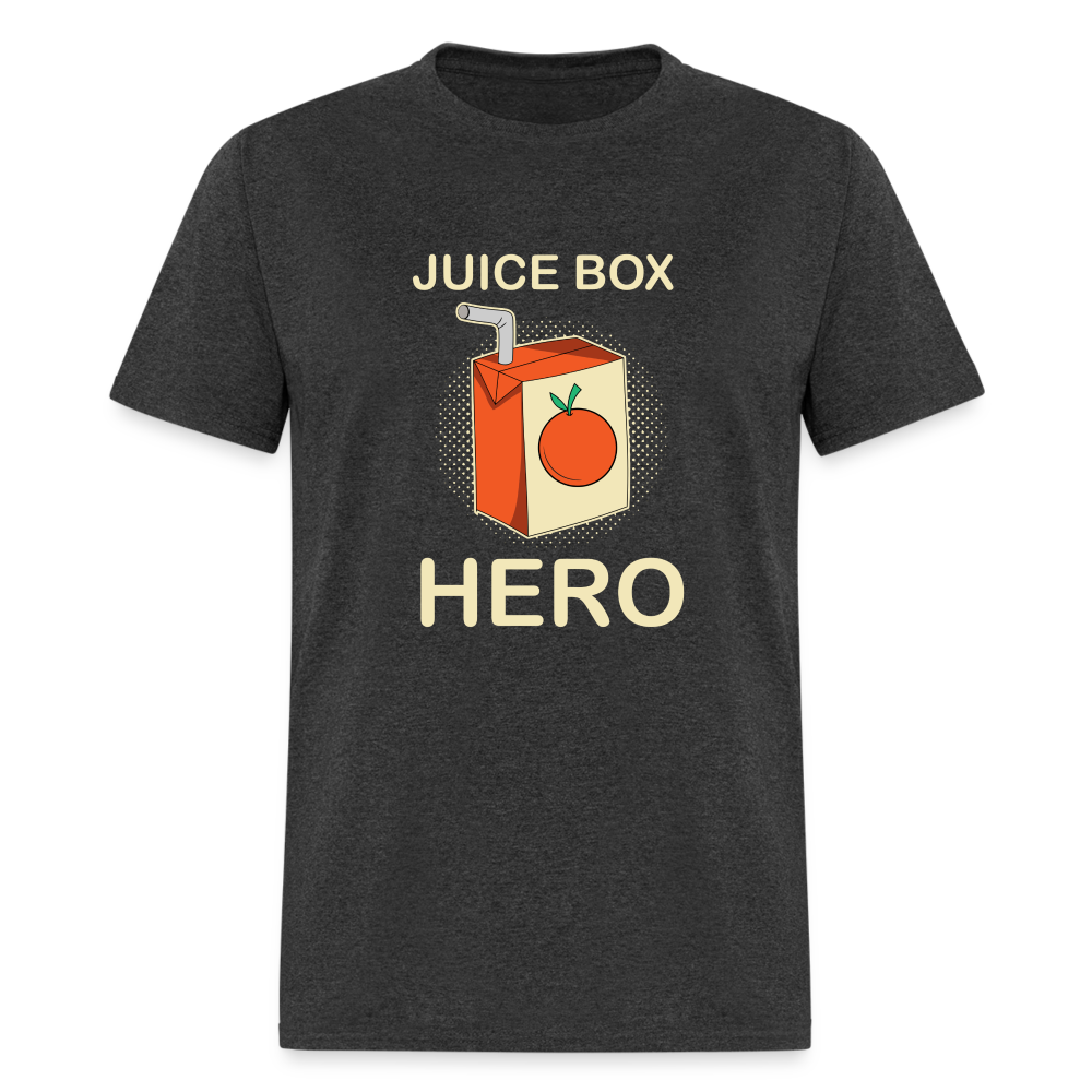 Juice Box Hero Diabetic Humor T1D Funny Unisex Softstyle Adult T-Shirt - heather black