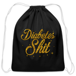 Diabetes Sh*t Go Bag : Cotton Diabetes Awareness Drawstring Satchel - black